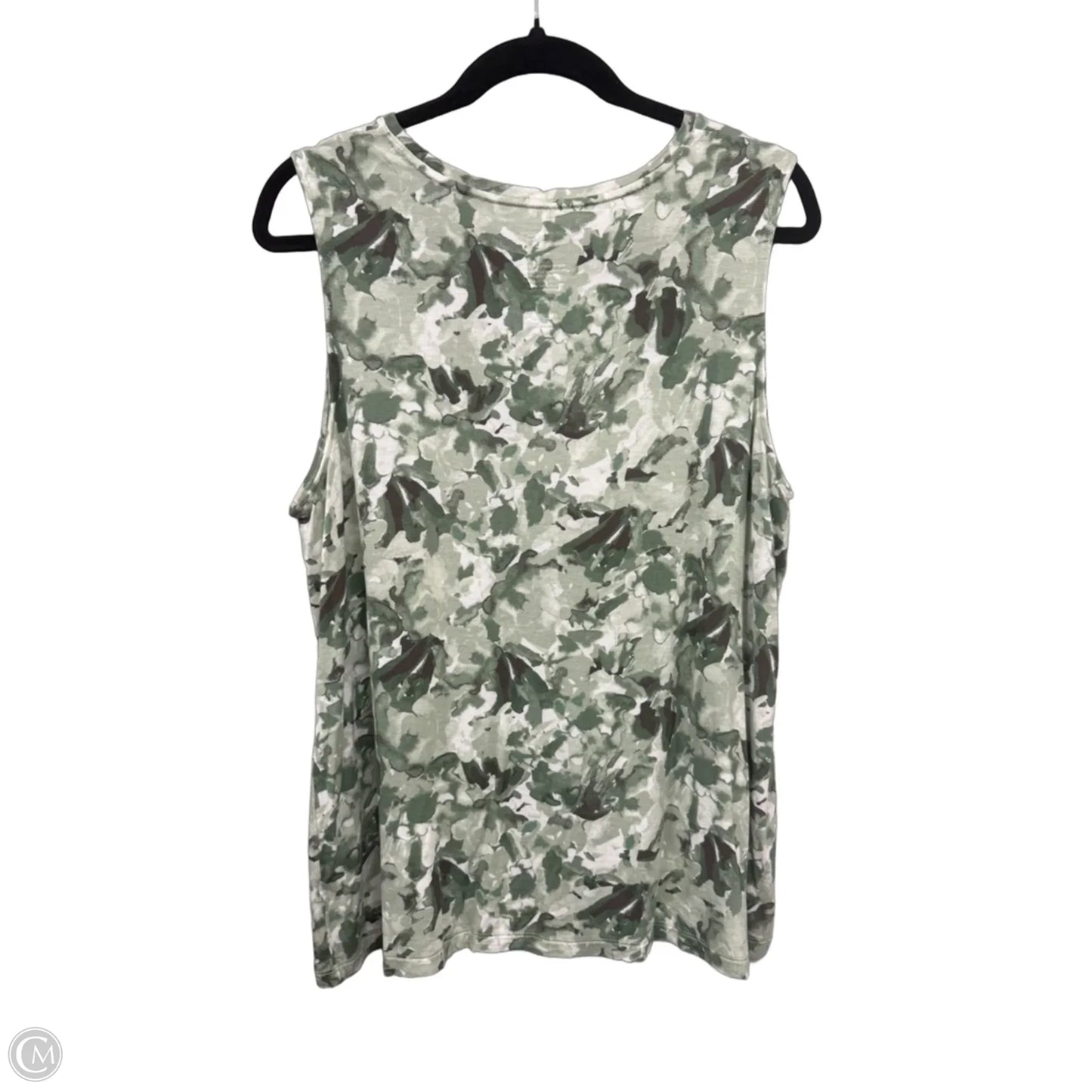 Top Sleeveless Basic By Nine West Apparel In Green & White, Size: Xl