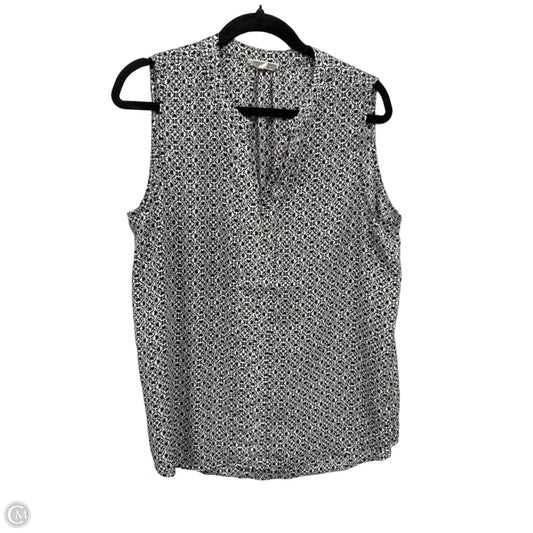 Blouse Sleeveless By Pleione In Black & White, Size: L