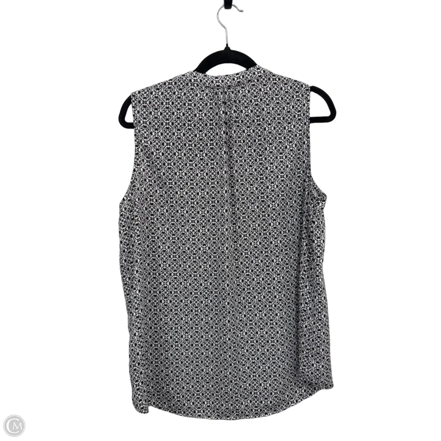 Blouse Sleeveless By Pleione In Black & White, Size: L