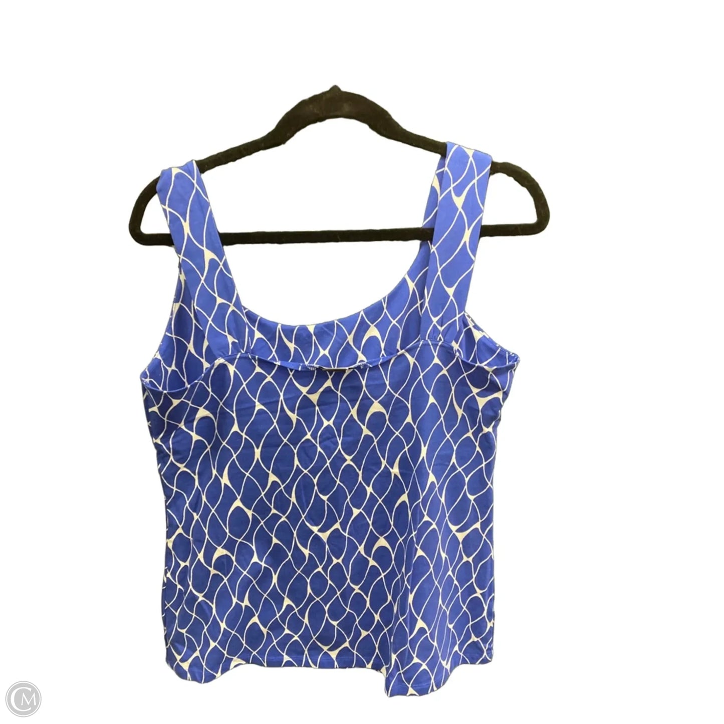 Top Sleeveless Basic By Ann Taylor In Blue & White, Size: L