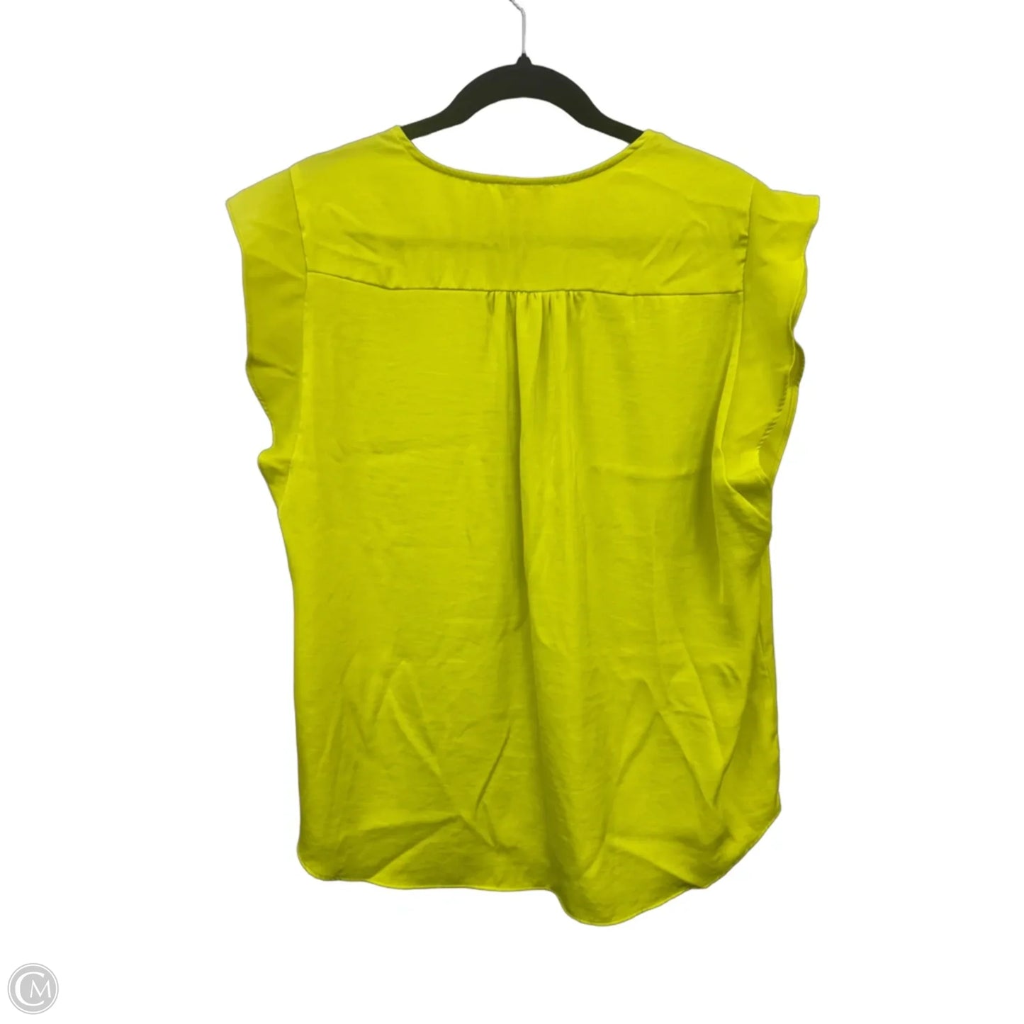 Blouse Short Sleeve By Vince Camuto In Chartreuse, Size: Xl