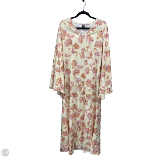 Dress Casual Maxi By Cme In Pink & Yellow, Size: L