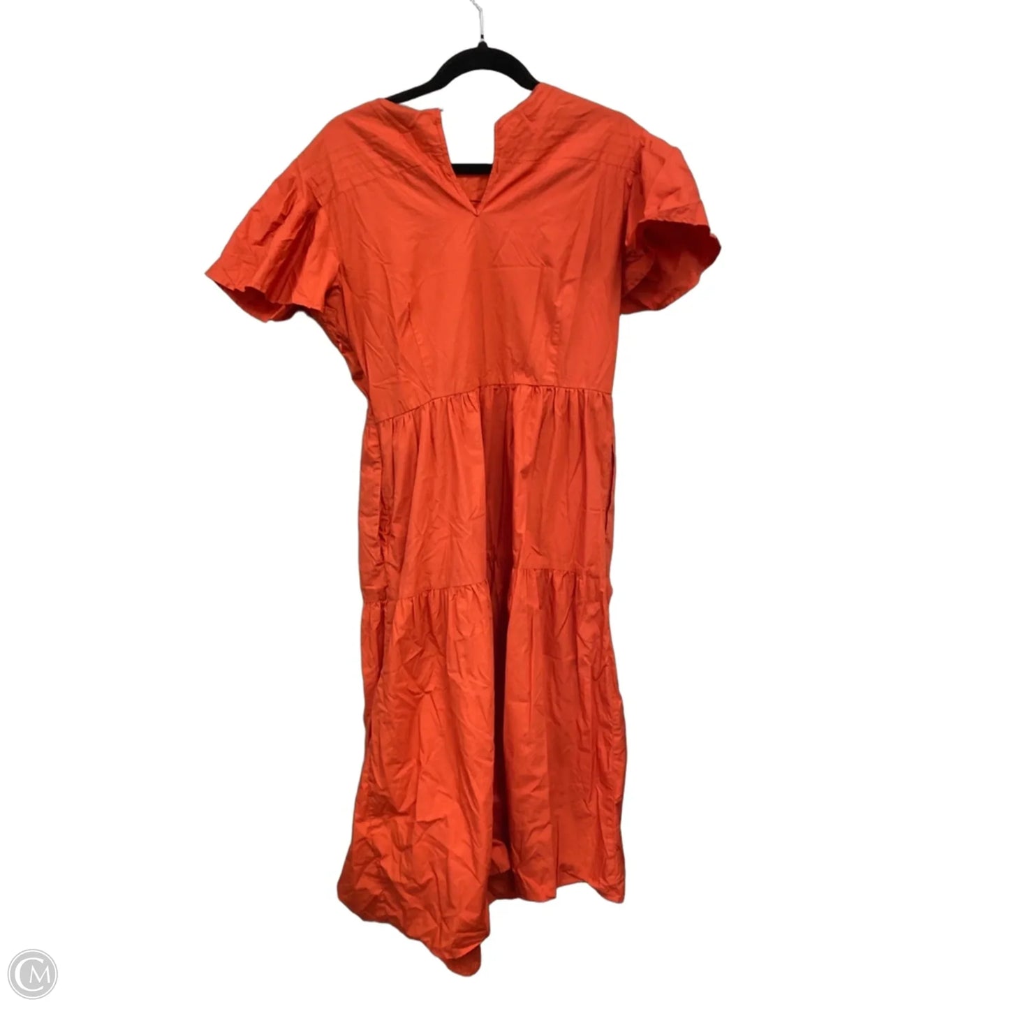 Dress Casual Midi By Who What Wear In Orange, Size: L