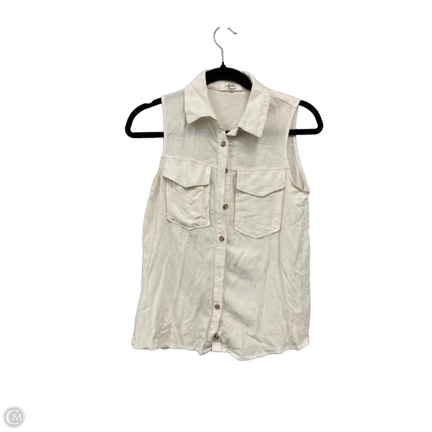 Top Sleeveless By Clothes Mentor In Cream, Size: S