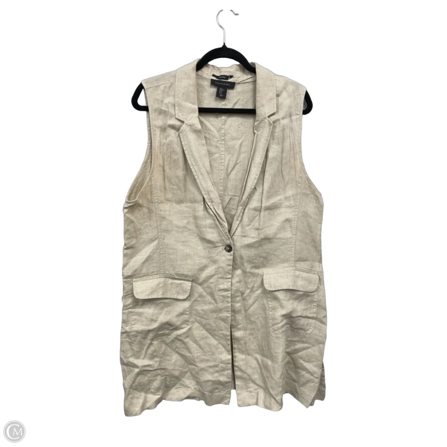 Vest Other By Tahari In Tan, Size: Xl