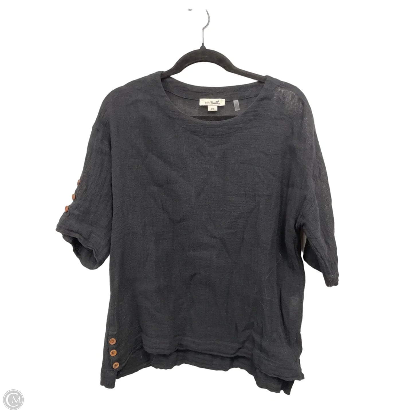 Top Short Sleeve By Simply Noelle In Black, Size: S