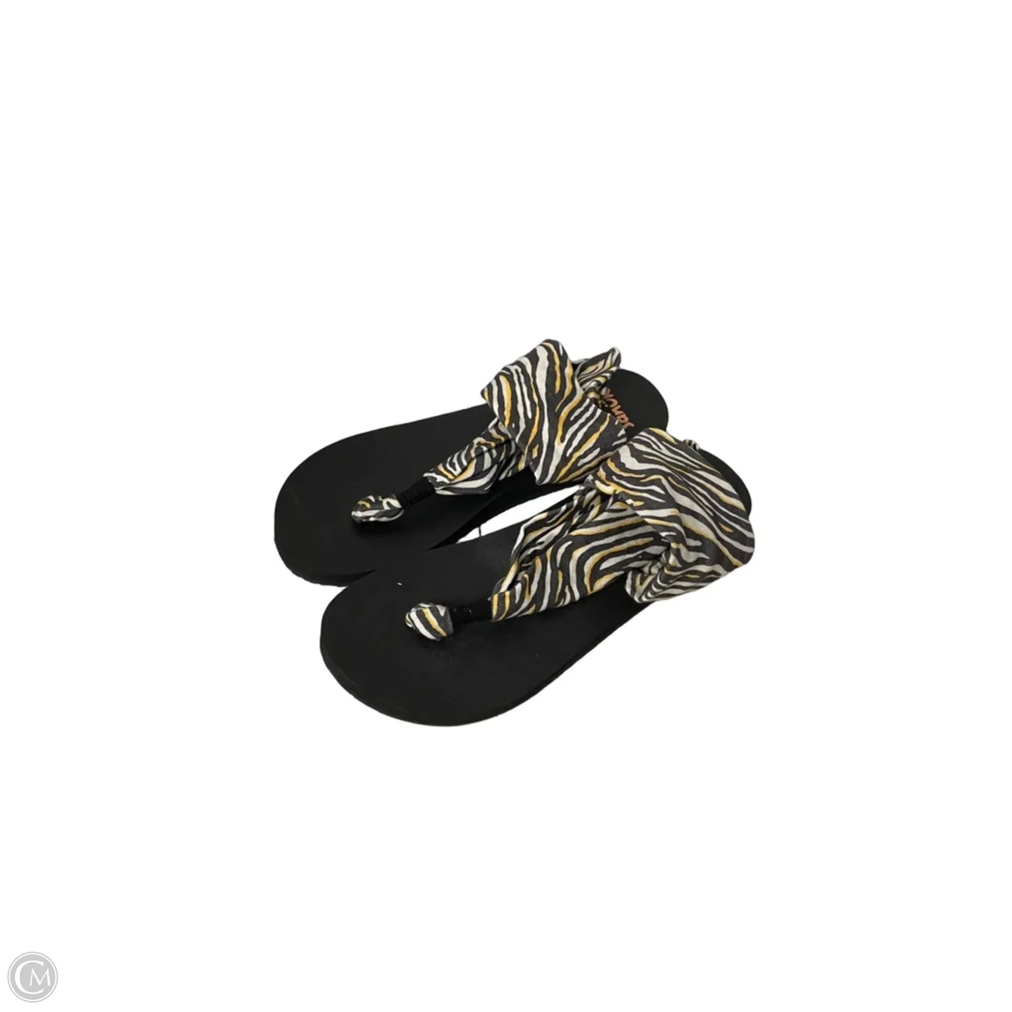 Sandals Flats By Sanuk In Black & Yellow, Size: 7