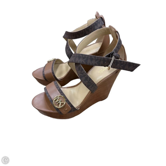 Sandals Heels Wedge By Michael By Michael Kors In Brown, Size: 8
