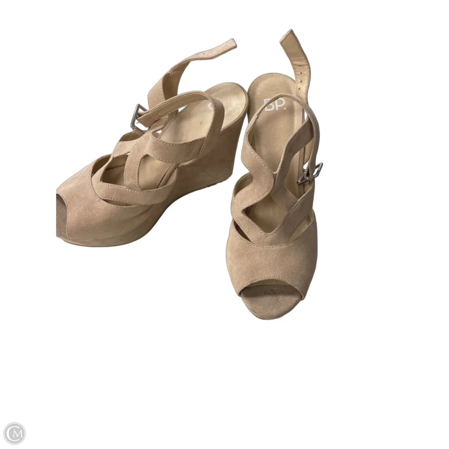 Sandals Heels Wedge By Bp In Tan, Size: 7