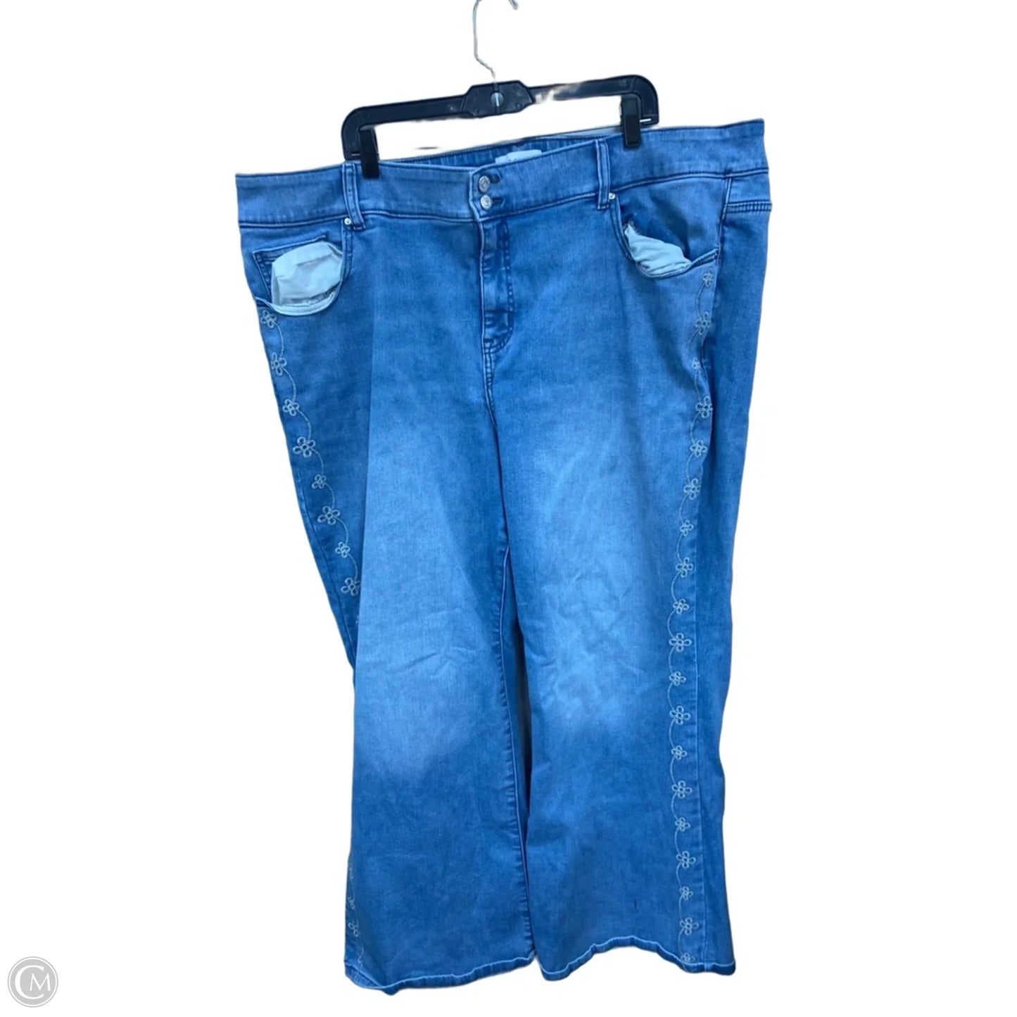 Jeans Wide Leg By Lane Bryant In Blue Denim, Size: 4x