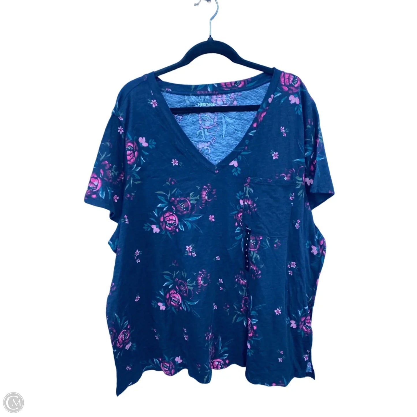 Top Short Sleeve Basic By Torrid In Black & Pink, Size: 4x