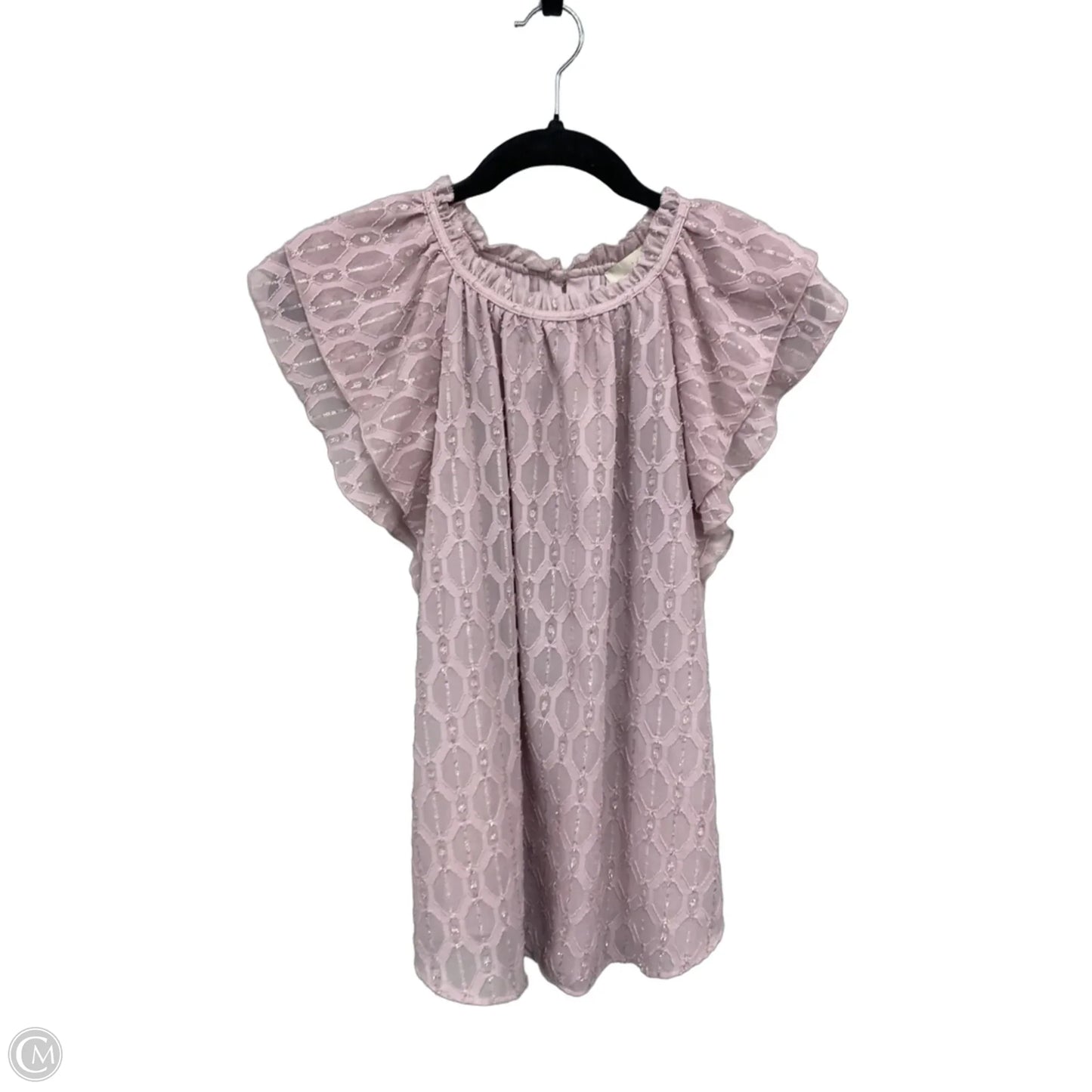 Blouse Short Sleeve By Loft In Purple, Size: M
