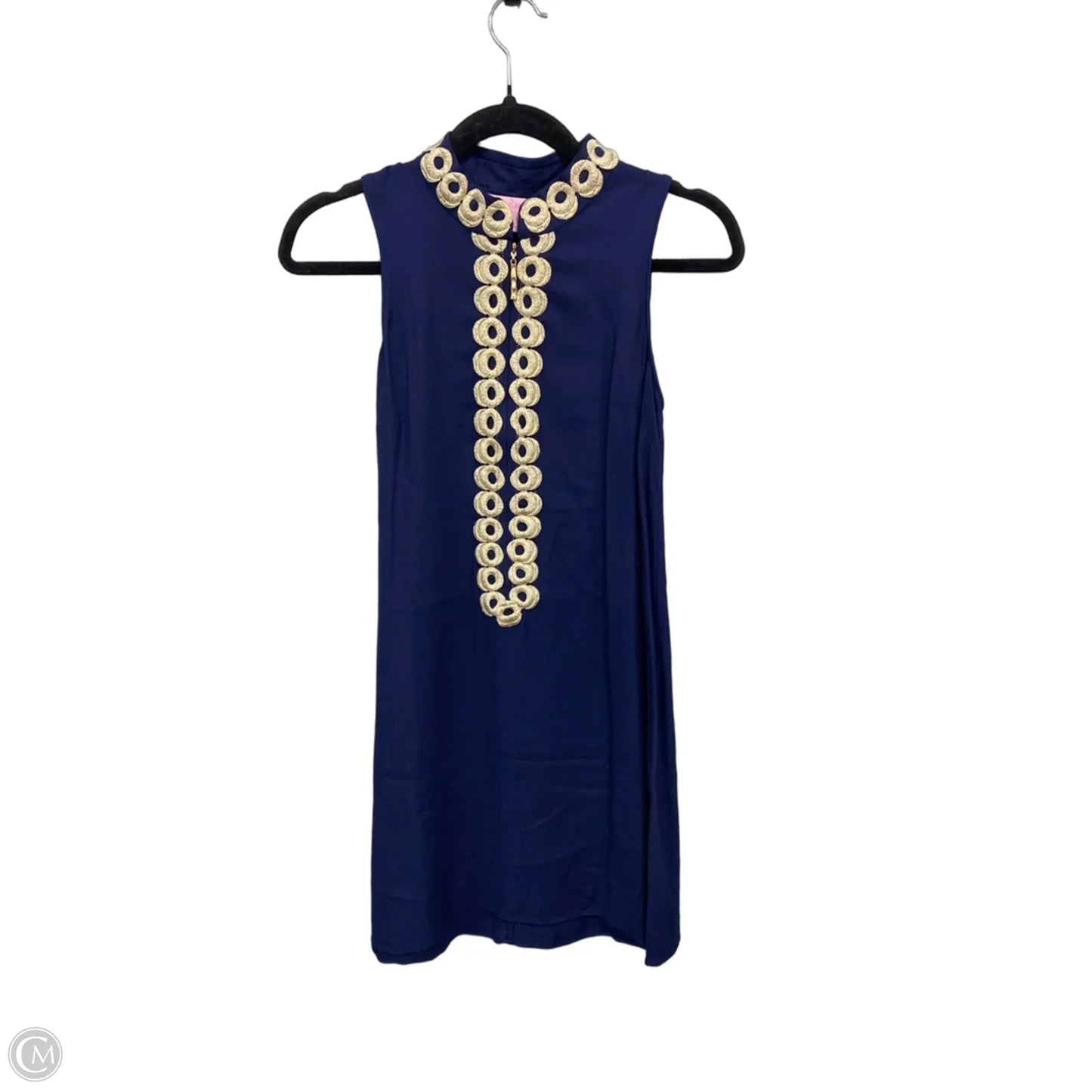 Dress Designer By Lilly Pulitzer In Blue & Gold, Size: 0