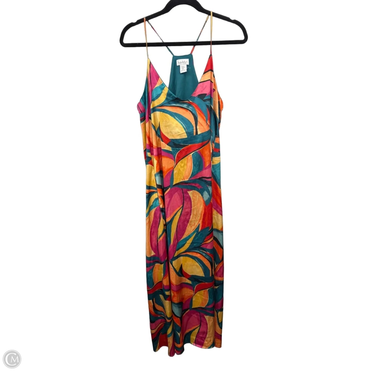 Dress Casual Maxi By Nicole Miller In Green & Orange, Size: Xl