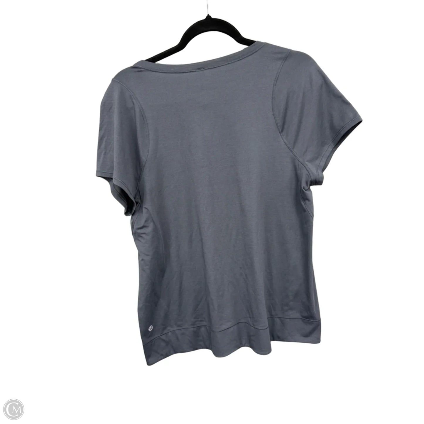 Athletic Top Short Sleeve By Lululemon In Grey, Size: 10
