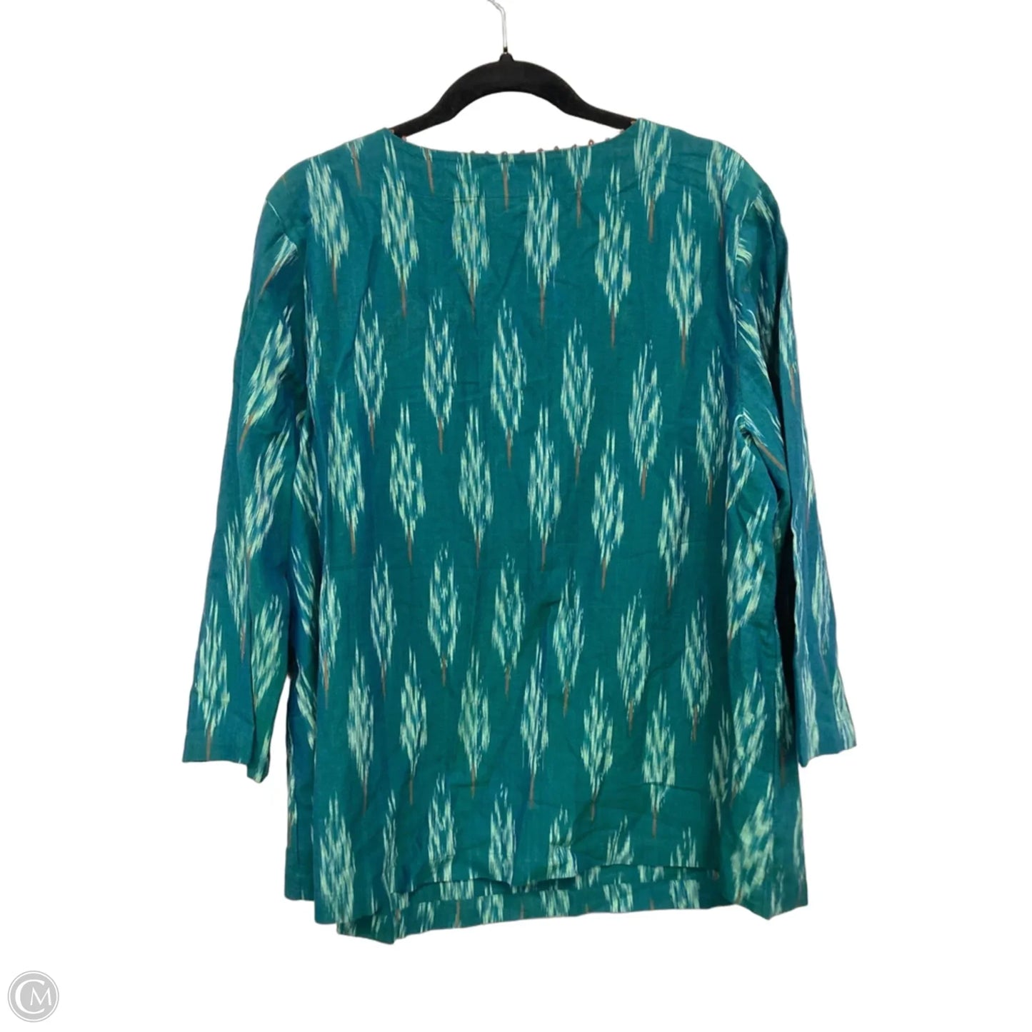 Tunic Long Sleeve By J. Jill In Brown & Green, Size: Xl