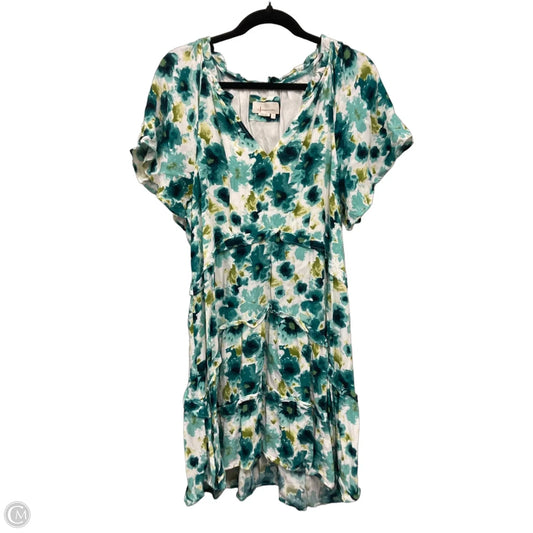 Dress Casual Short By Anthropologie In Blue & Green, Size: L