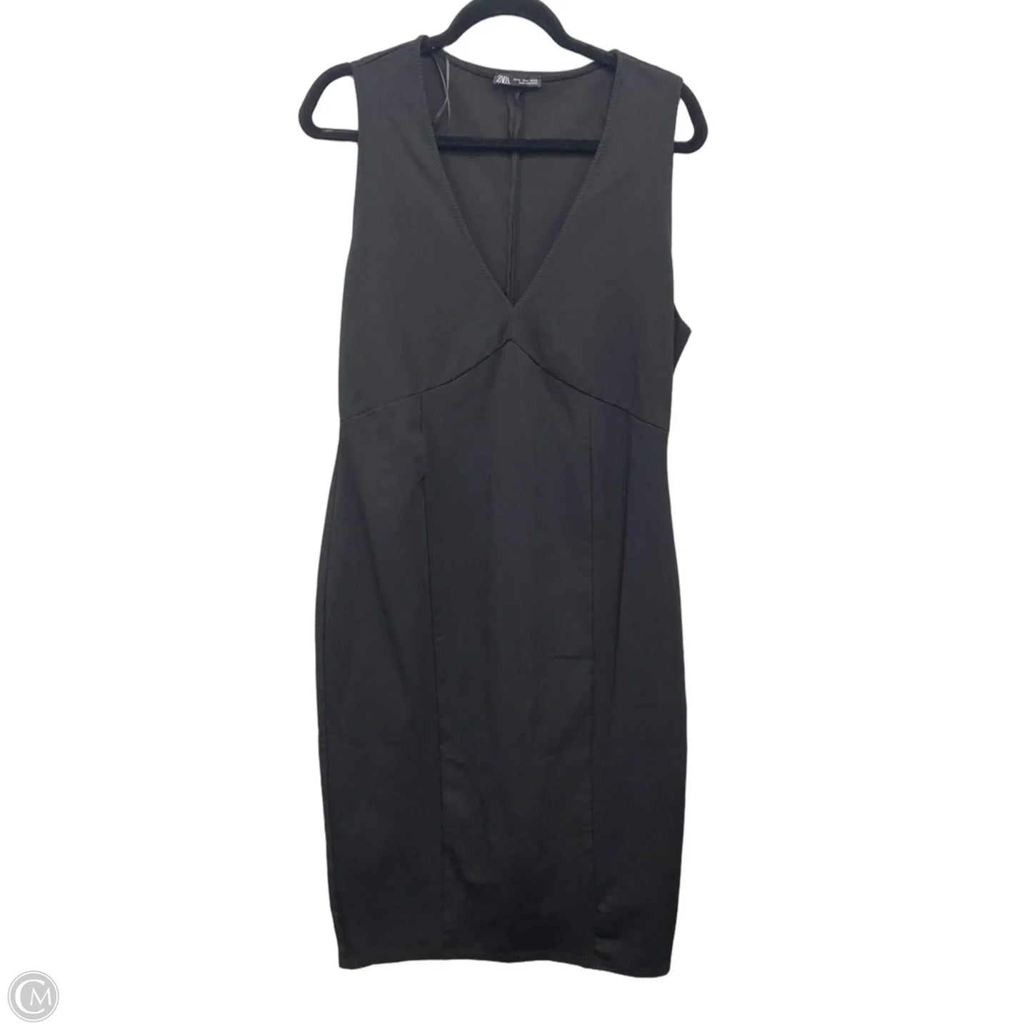 Dress Casual Midi By Zara In Black, Size: Xl