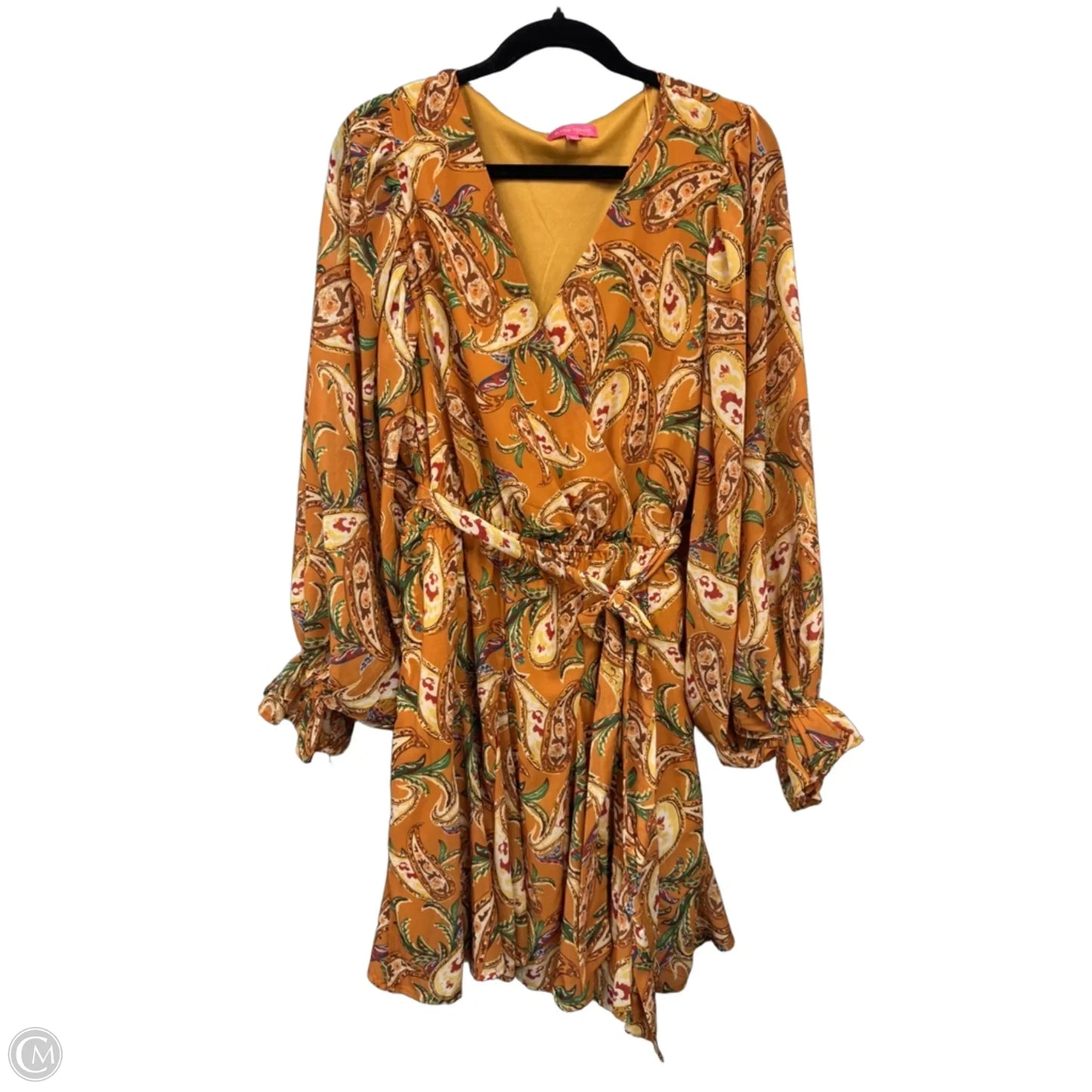 Dress Casual Short By Flying Tomato In Gold & Green, Size: Xl
