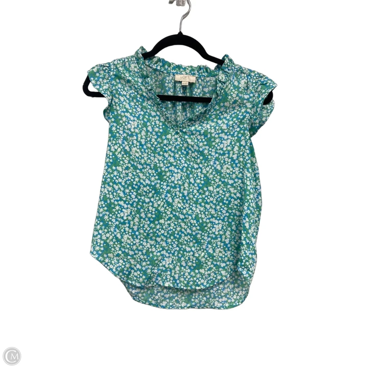 Blouse Sleeveless By Loft In Blue & Green, Size: Xsp