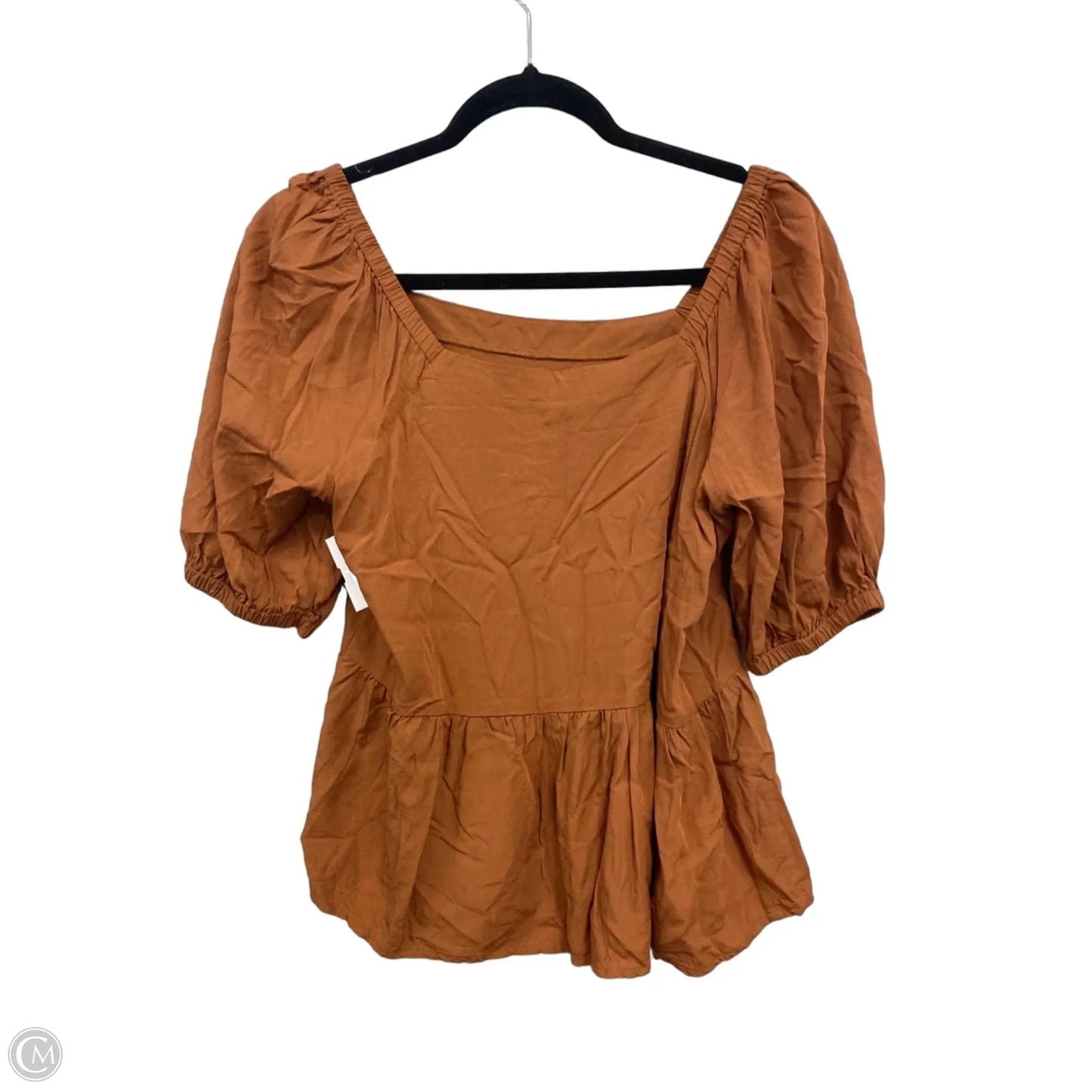 Blouse Short Sleeve By Loft In Brown, Size: S