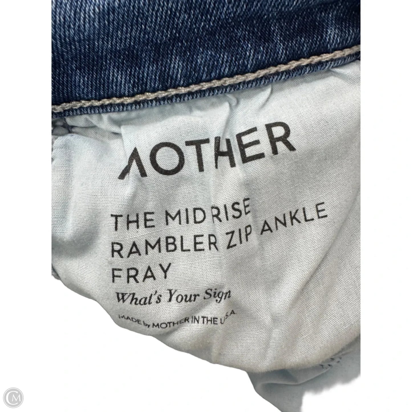 Jeans Straight By Mother In Blue Denim, Size: 8