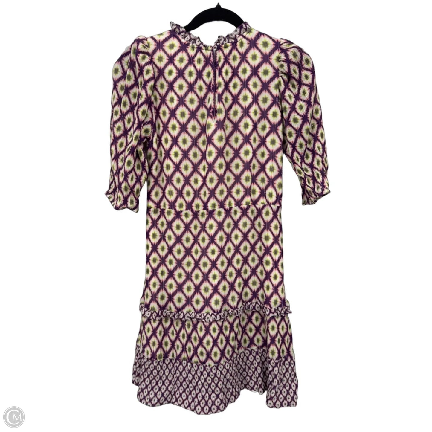 Dress Casual Short By Marie Oliver In Green & Purple, Size: 8