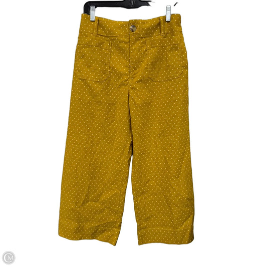 Pants Wide Leg By Maeve In White & Yellow, Size: 8p