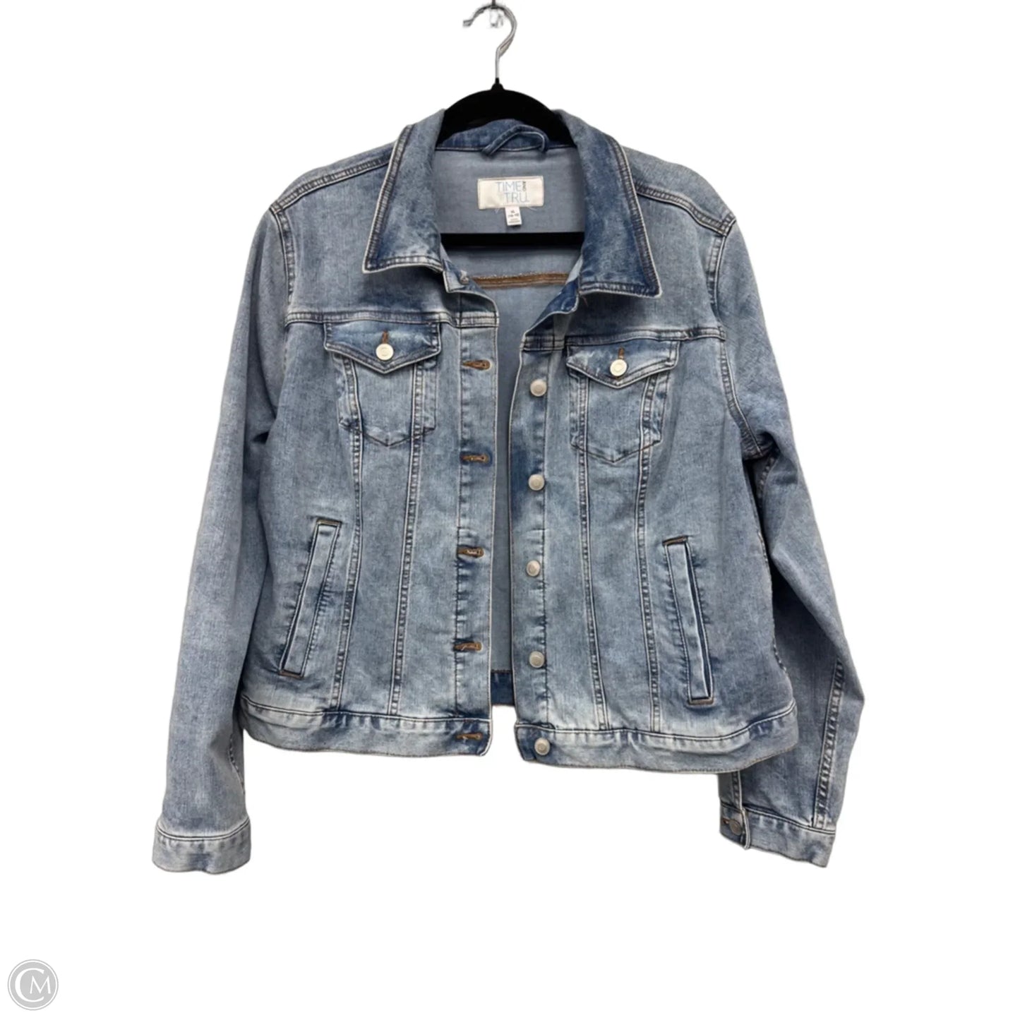 Jacket Denim By Time And Tru In Blue Denim, Size: Xl