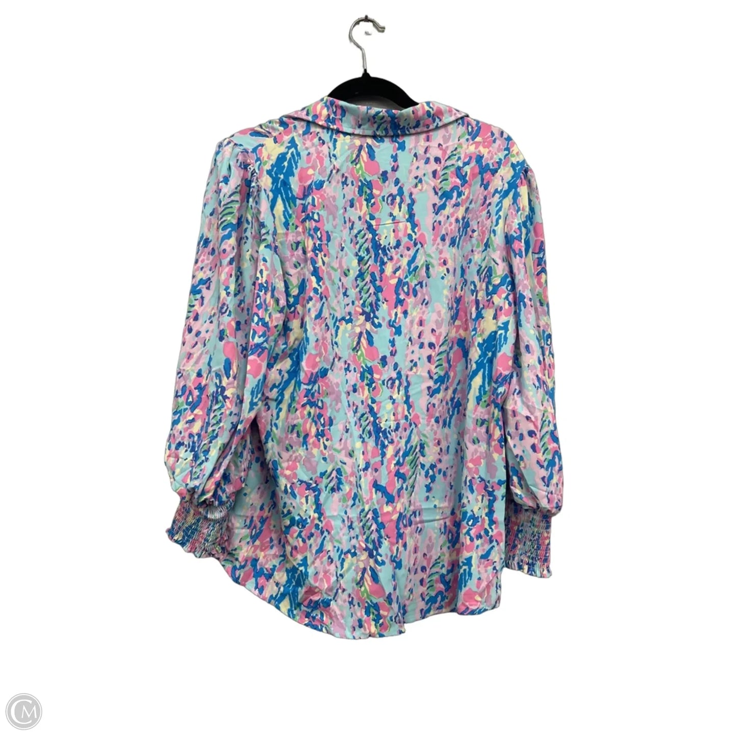 Blouse Long Sleeve By Clothes Mentor In Blue & Pink, Size: L