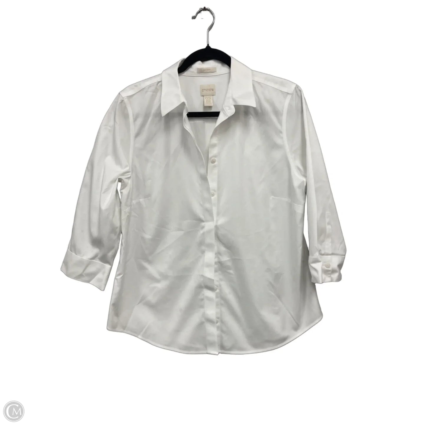 Blouse 3/4 Sleeve By Chicos In White, Size: S