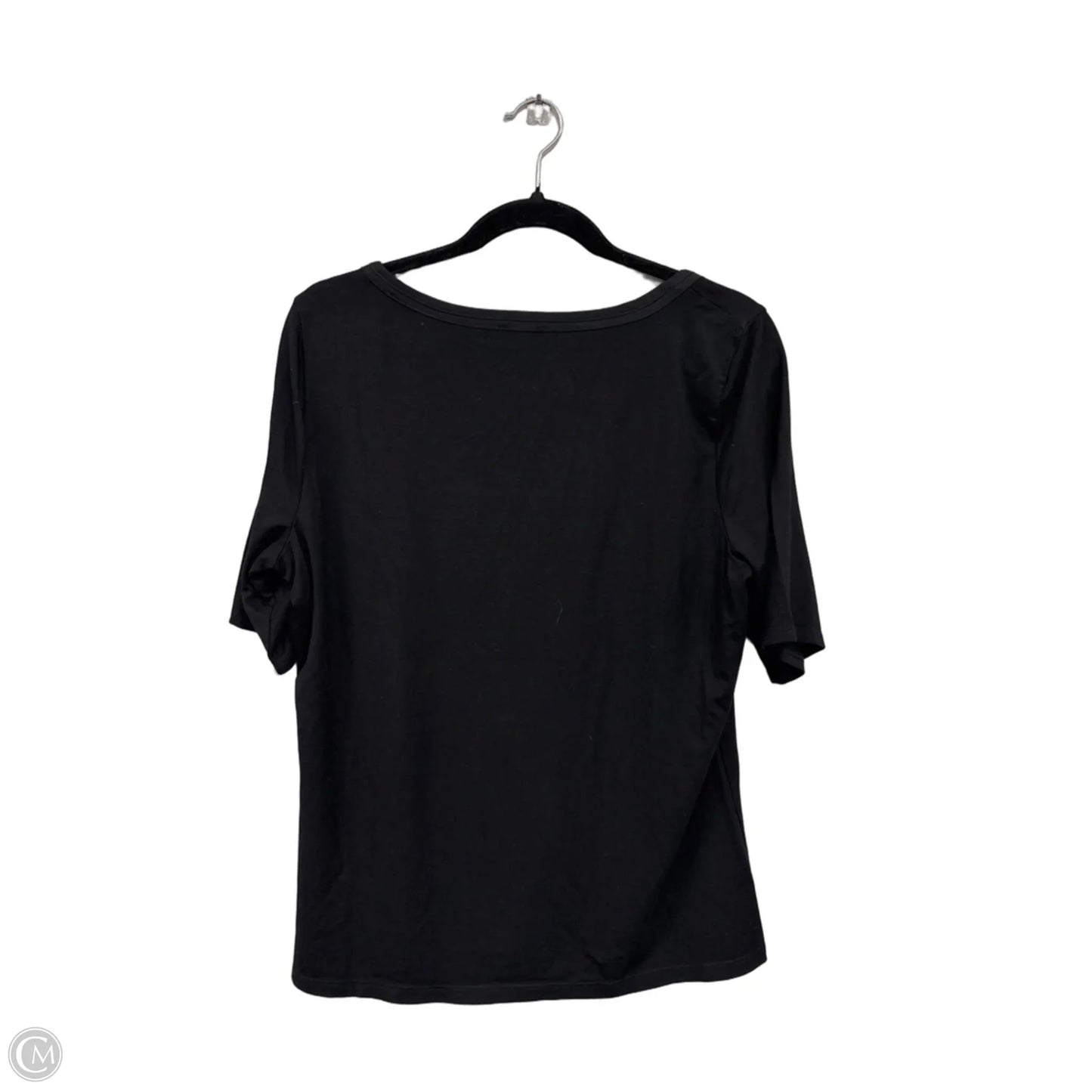 Top Short Sleeve Basic By Talbots In Black, Size: L