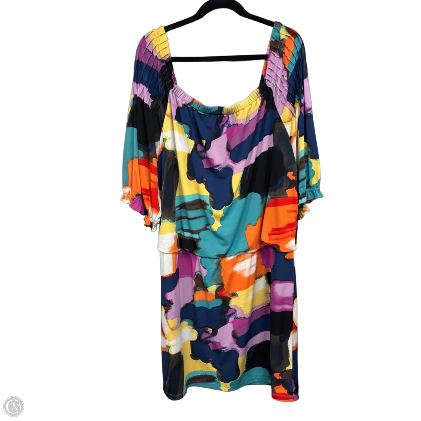 Dress Casual Short By Chris Mclaughlin In Black & Purple, Size: 18