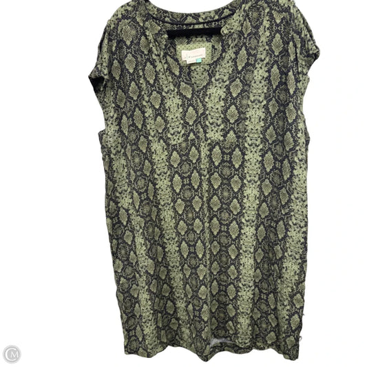 Dress Casual Midi By Anthropologie In Black & Green, Size: 2x