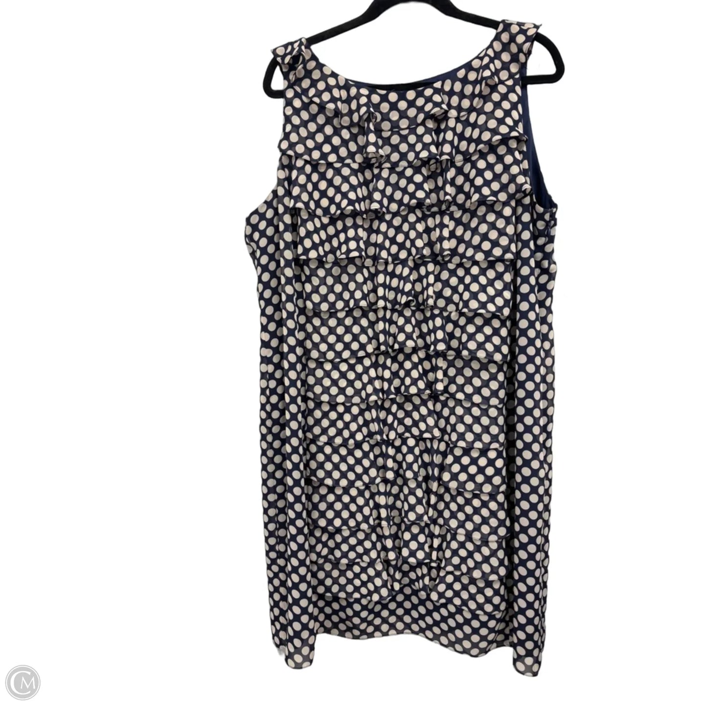 Dress Casual Short By Adrianna Papell In Blue & Cream, Size: 20