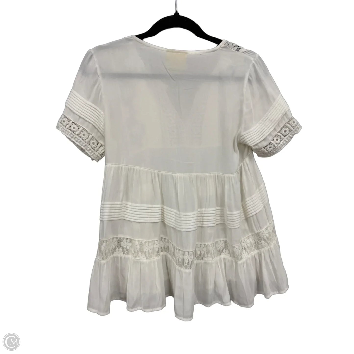 Blouse Short Sleeve By Maeve In White, Size: Xsp