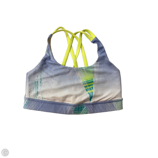 Athletic Bra By Lululemon In Blue & Yellow, Size: 4