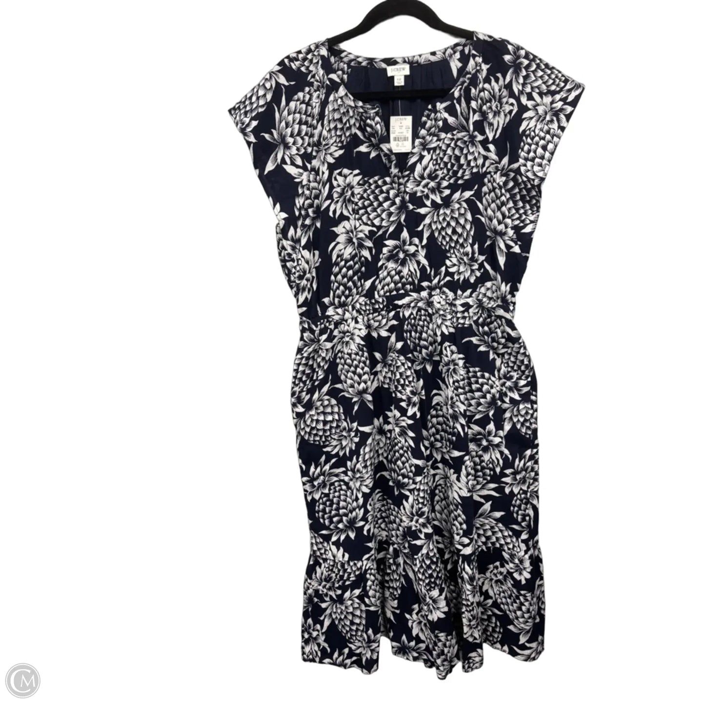Dress Casual Midi By J. Crew In Blue & White, Size: 12
