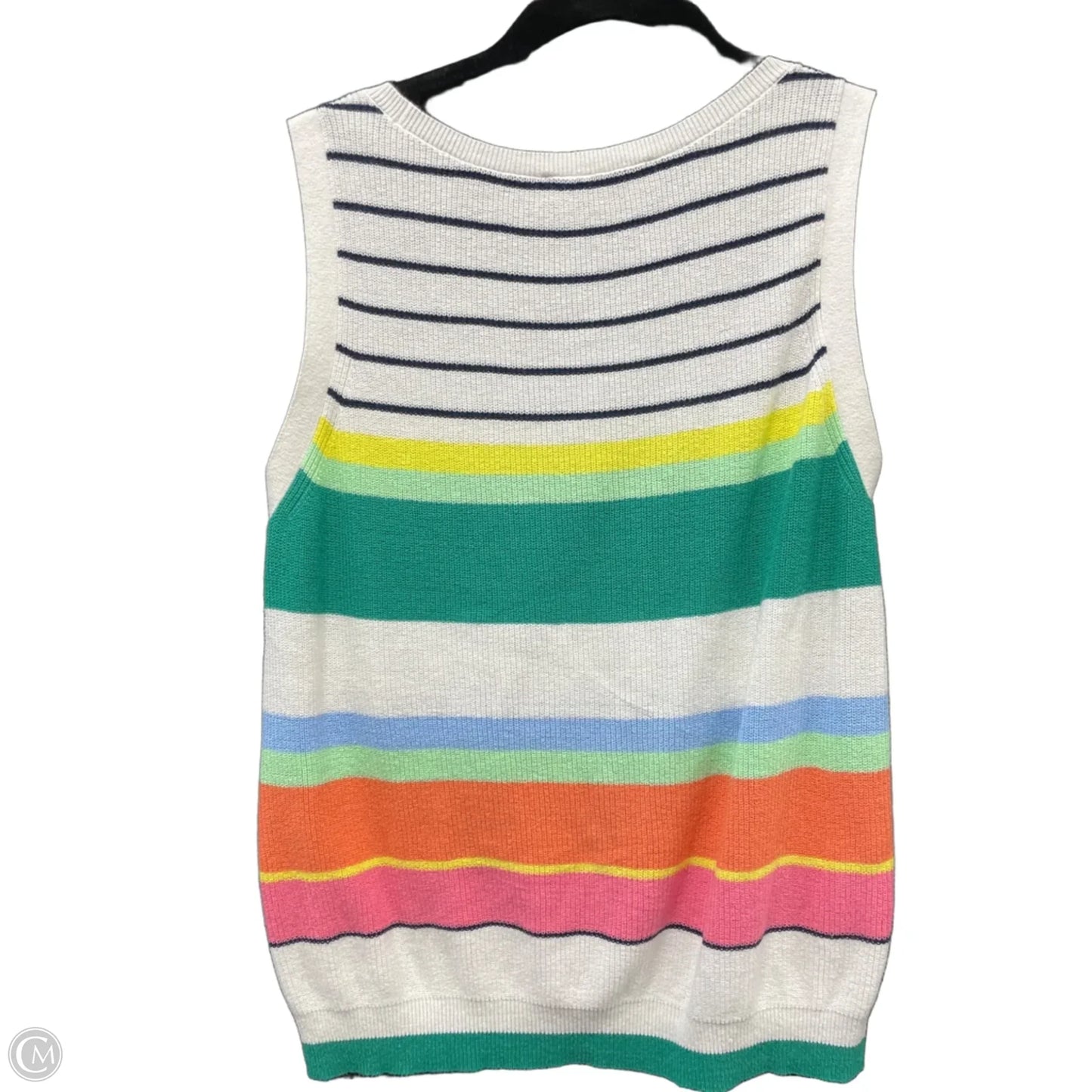 Top Sleeveless By Loft In Green & Pink, Size: L
