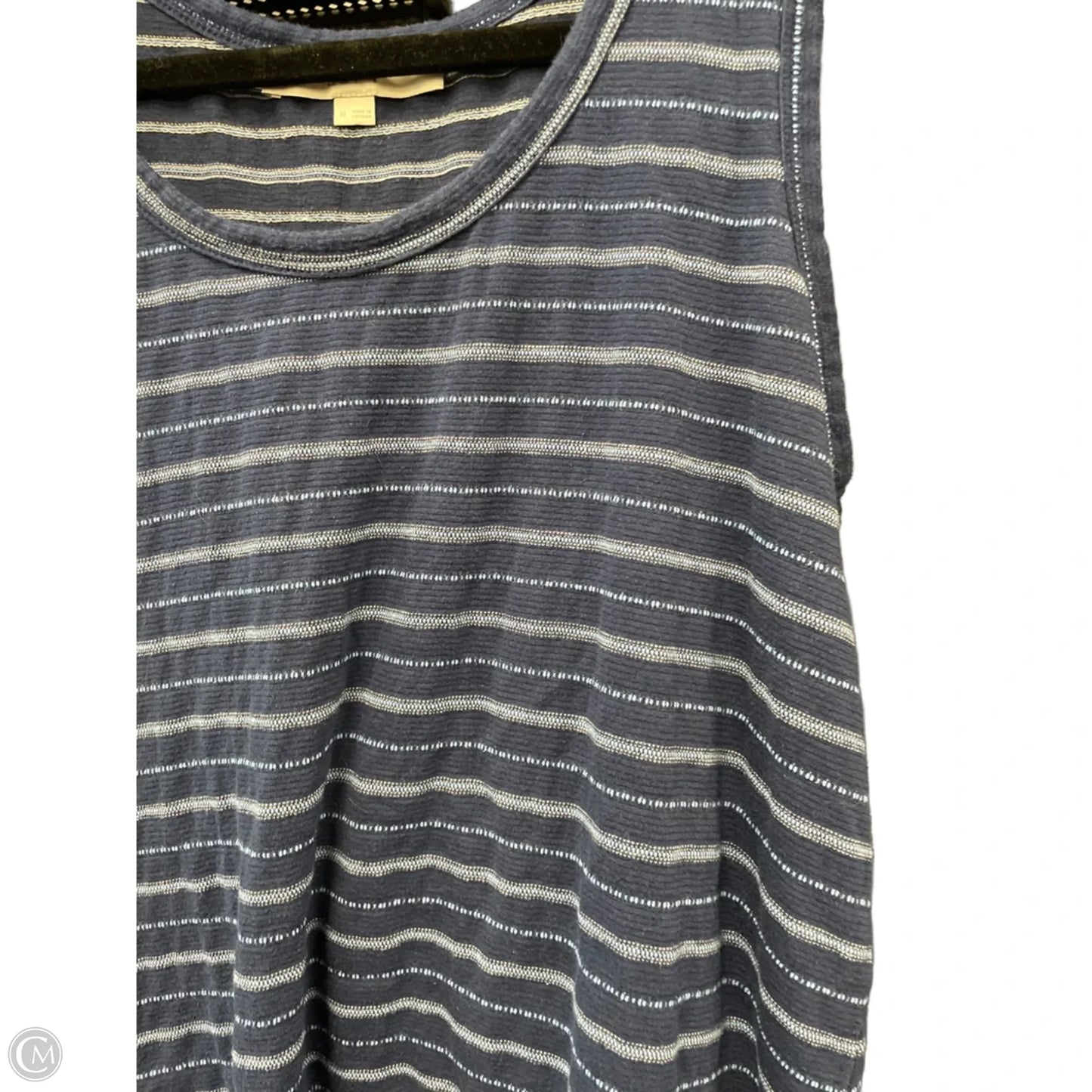 Top Sleeveless By Loft In Blue & White, Size: M