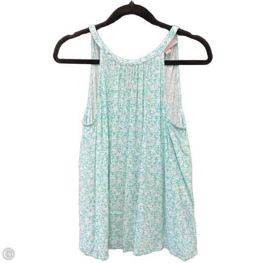 Blouse Sleeveless By Loft In Blue & White, Size: M