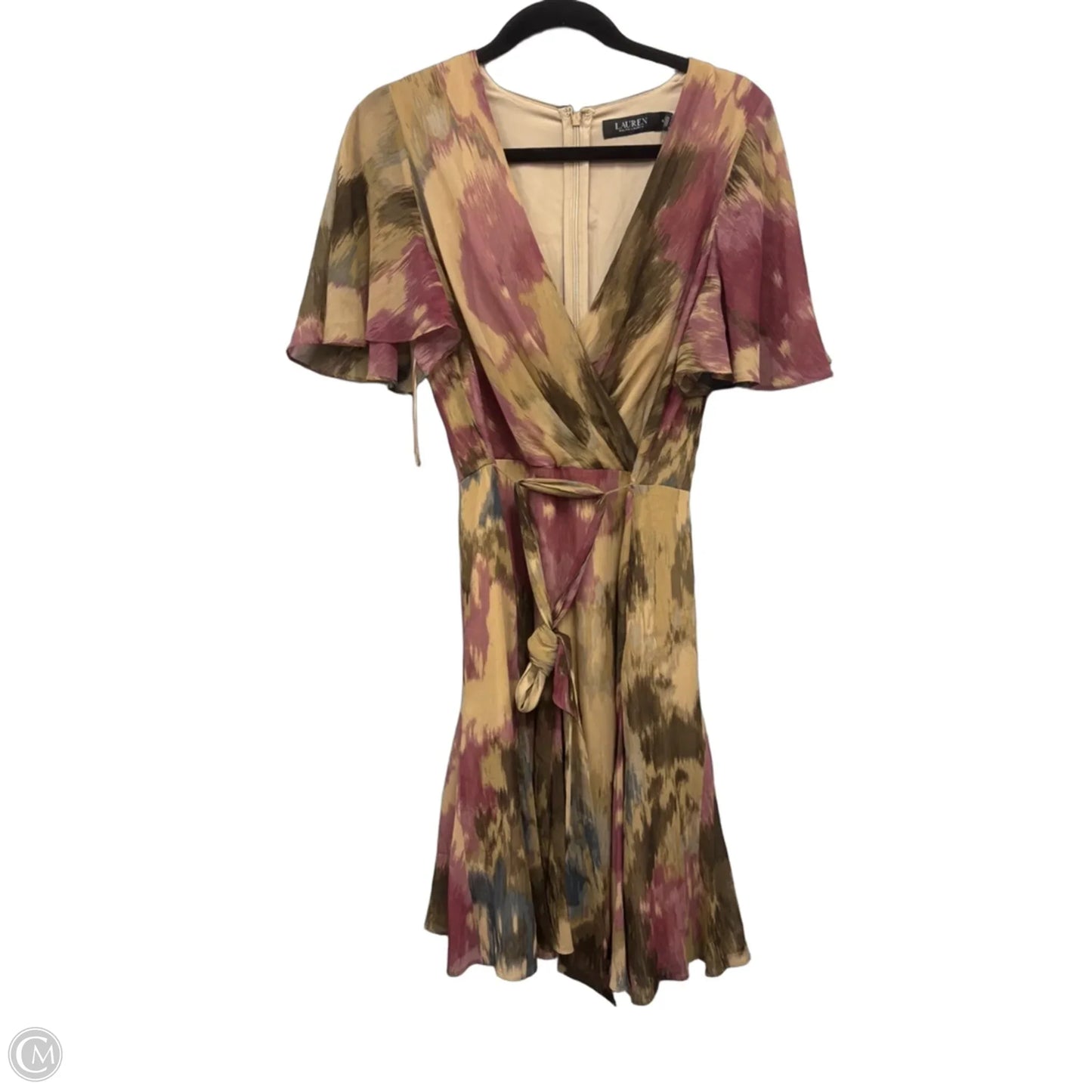 Dress Casual Short By Lauren By Ralph Lauren In Green & Tan, Size: 10