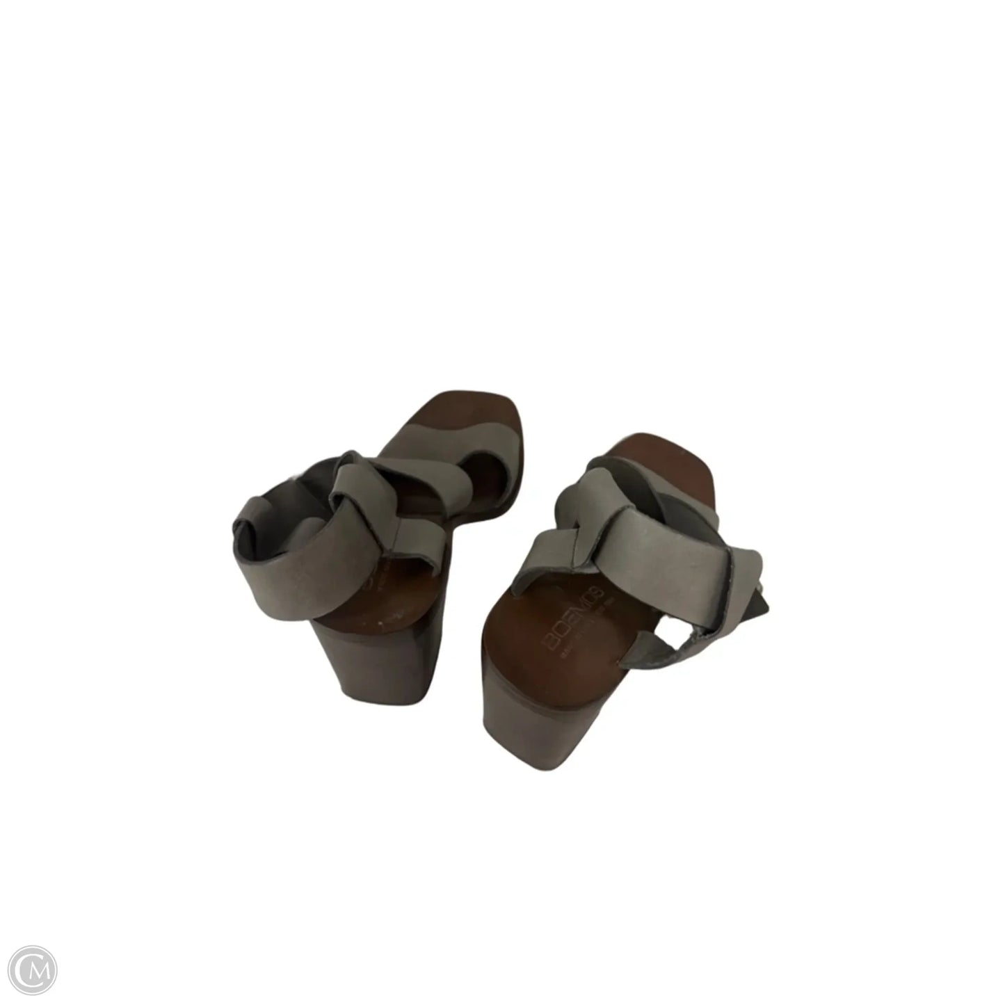 Sandals Heels Block By Cmb In Grey, Size: 9.5