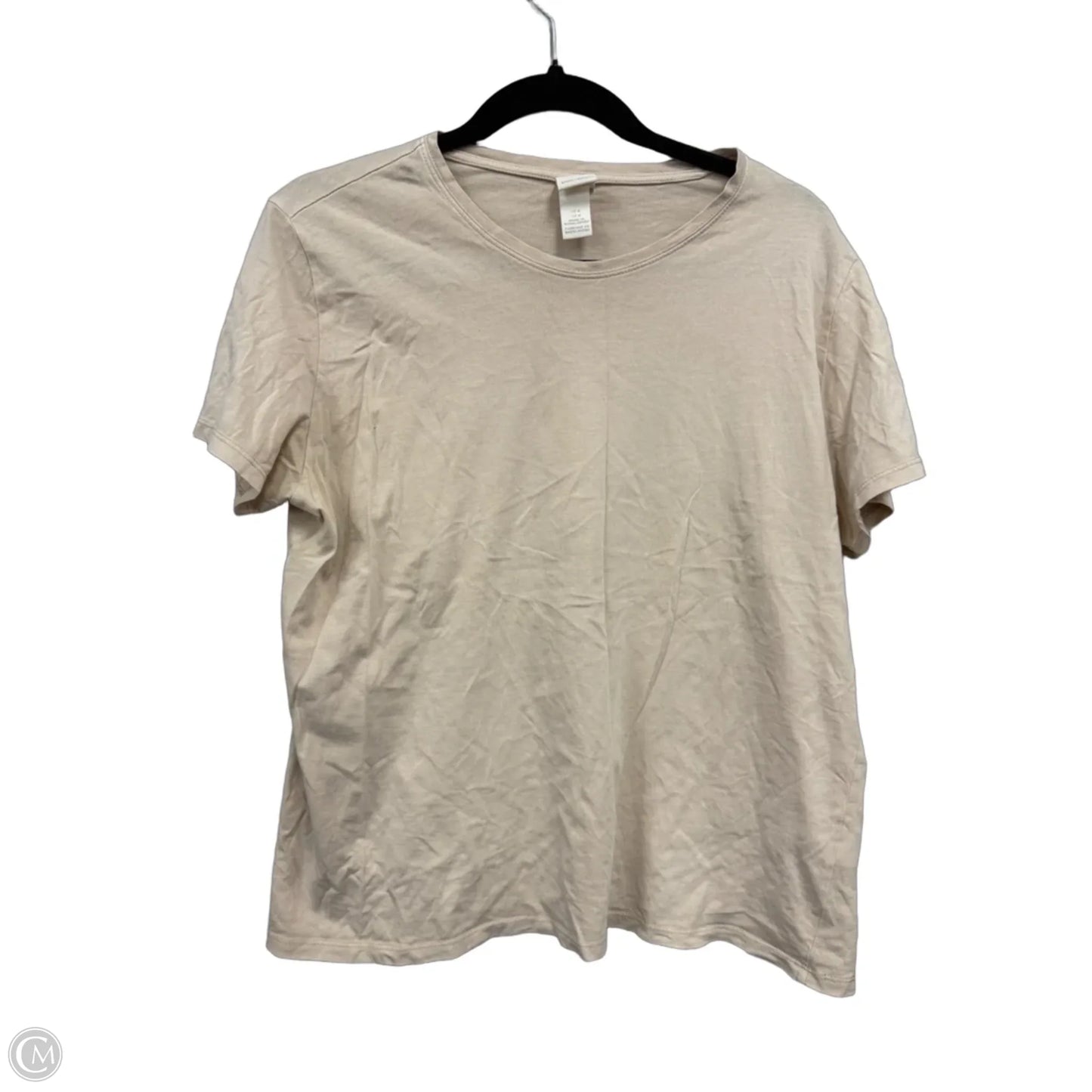 Top Short Sleeve Basic By H&m In Cream, Size: M