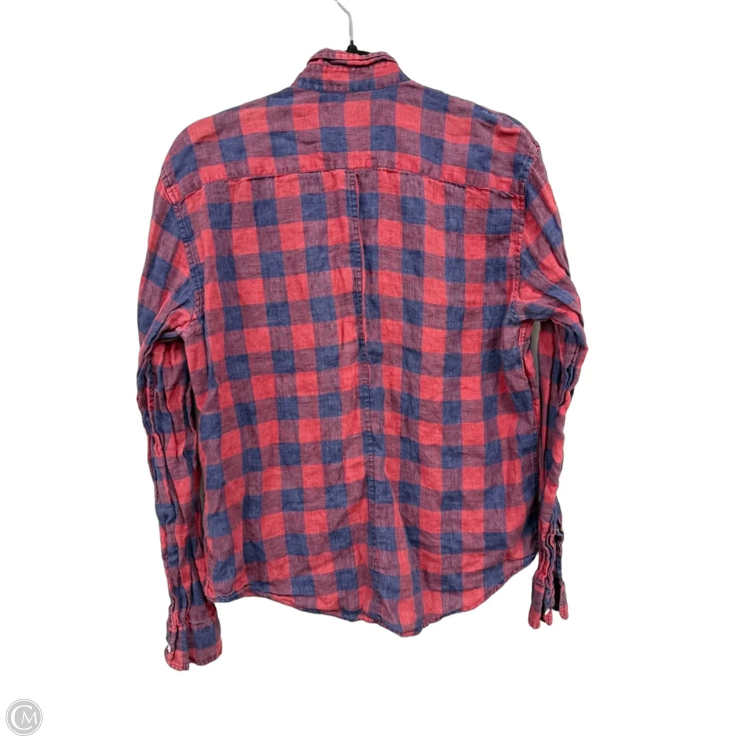 Blouse Long Sleeve By Frank And Eileen In Blue & Red, Size: S