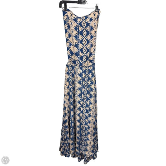Dress Casual Maxi By Clothes Mentor In Blue & Cream, Size: L