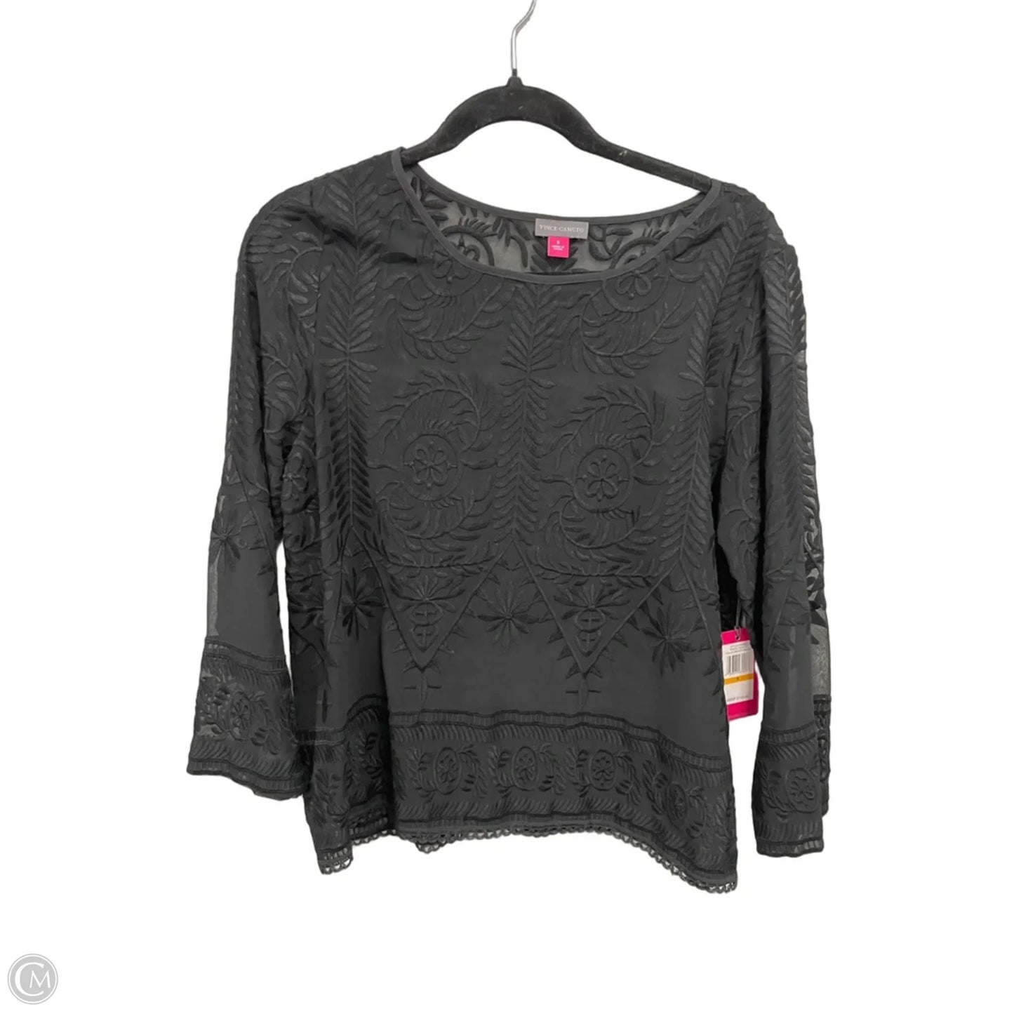 Blouse Long Sleeve By Vince Camuto In Black, Size: S