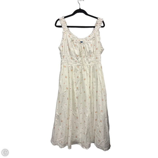 Dress Casual Maxi By Old Navy In White & Yellow, Size: Xl