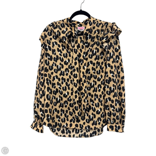 Blouse Designer By Kate Spade In Black & Tan, Size: Xl
