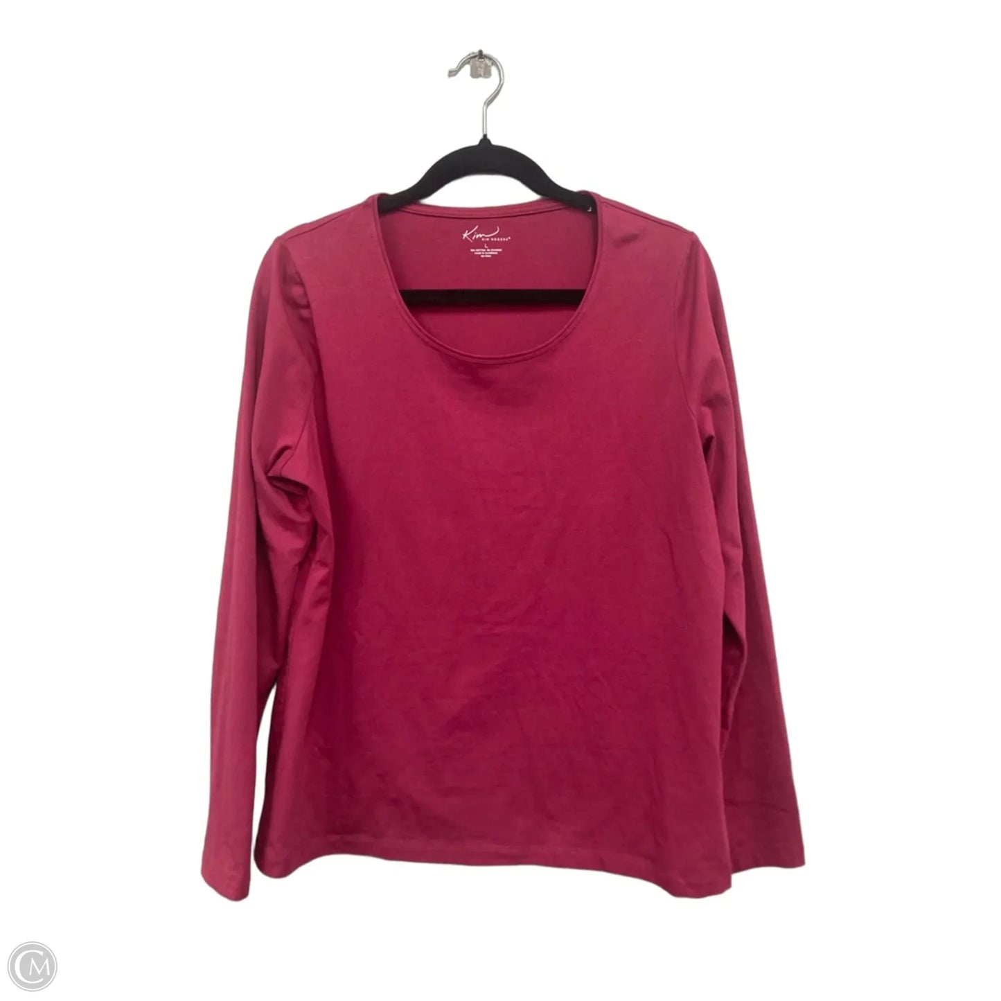 Top Long Sleeve By Kim Rogers In Pink, Size: L